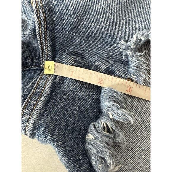 Good American Jean Cutoff Shorts Women Size 2/26 Blue High Waist Distressed - Picture 6 of 6